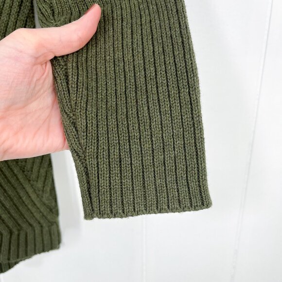 Cabi Aerial Cardigan Thick Chunky Knit Button Front Long Size Medium Olive Green - Picture 6 of 16